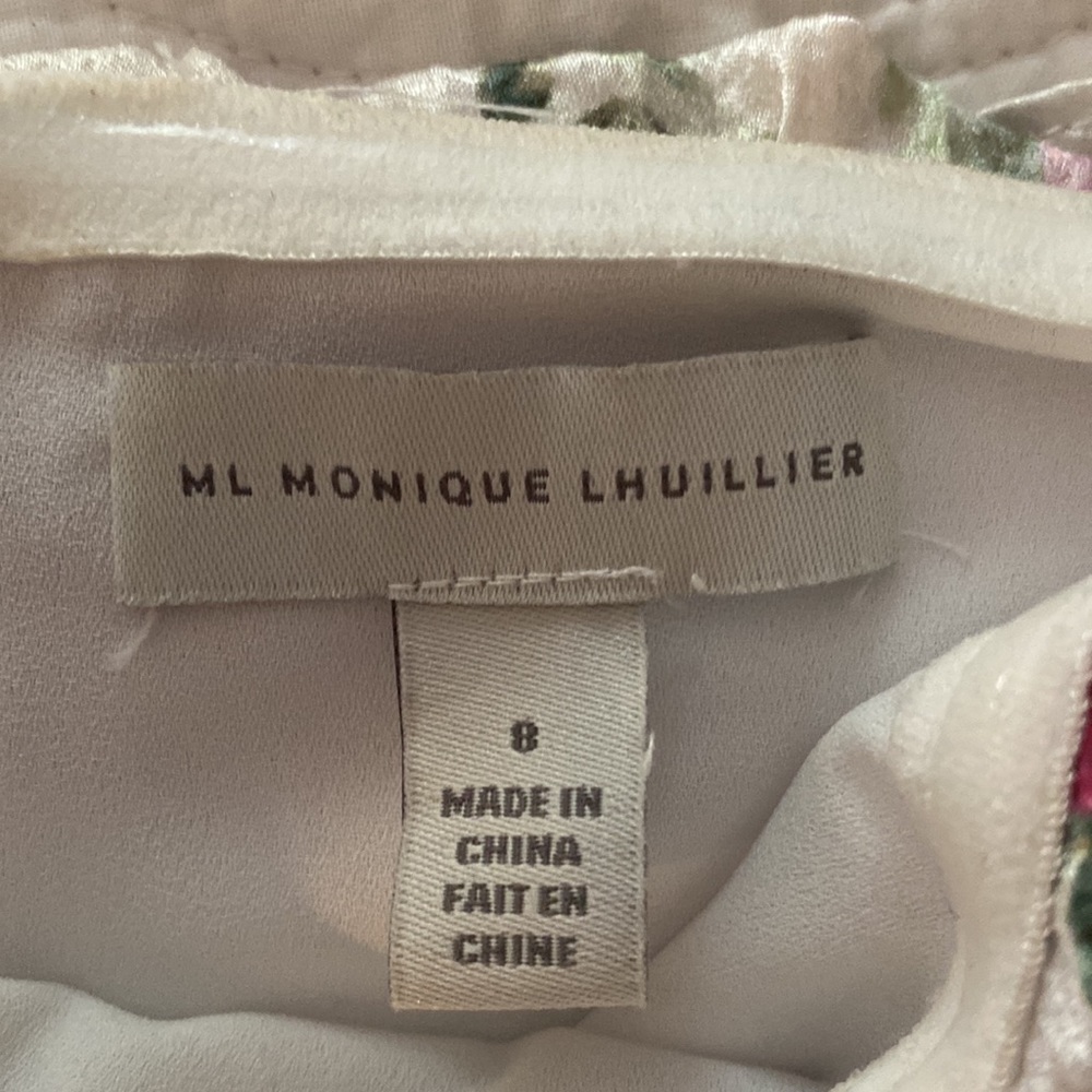 Monique Lhullier, satin “peony dream”strapless ball gown dress. Size 8. - Picture 12 of 14